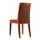 Polstret massivt træ stole Grilli Zarafa lavet i Italien, 2 stykker Viadurini