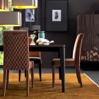 Polstret massivt træ stole Grilli Zarafa lavet i Italien, 2 stykker Viadurini