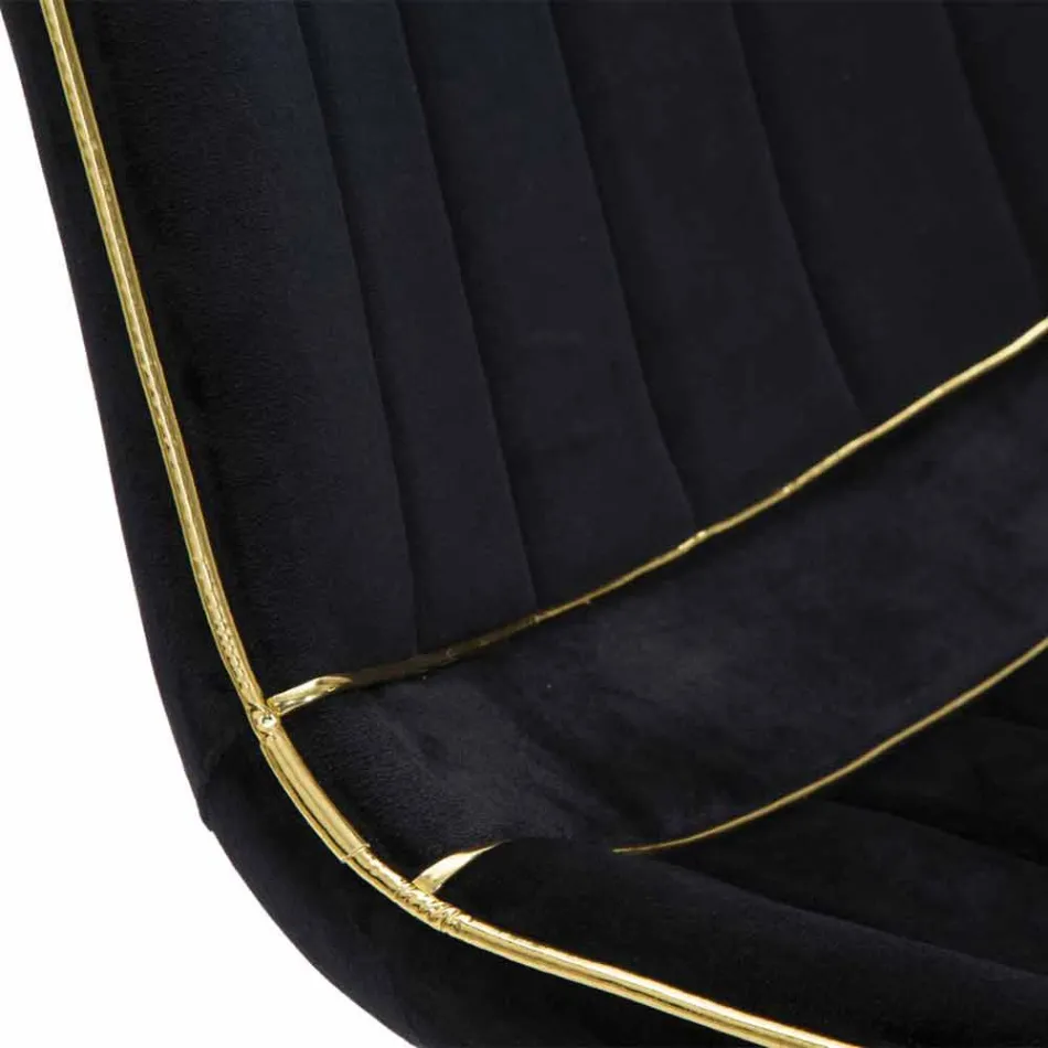 Polstret design spisestuestol i træ og stof, 2 dele - Kolly Viadurini