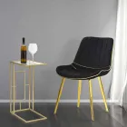 Polstret design spisestuestol i træ og stof, 2 dele - Kolly Viadurini