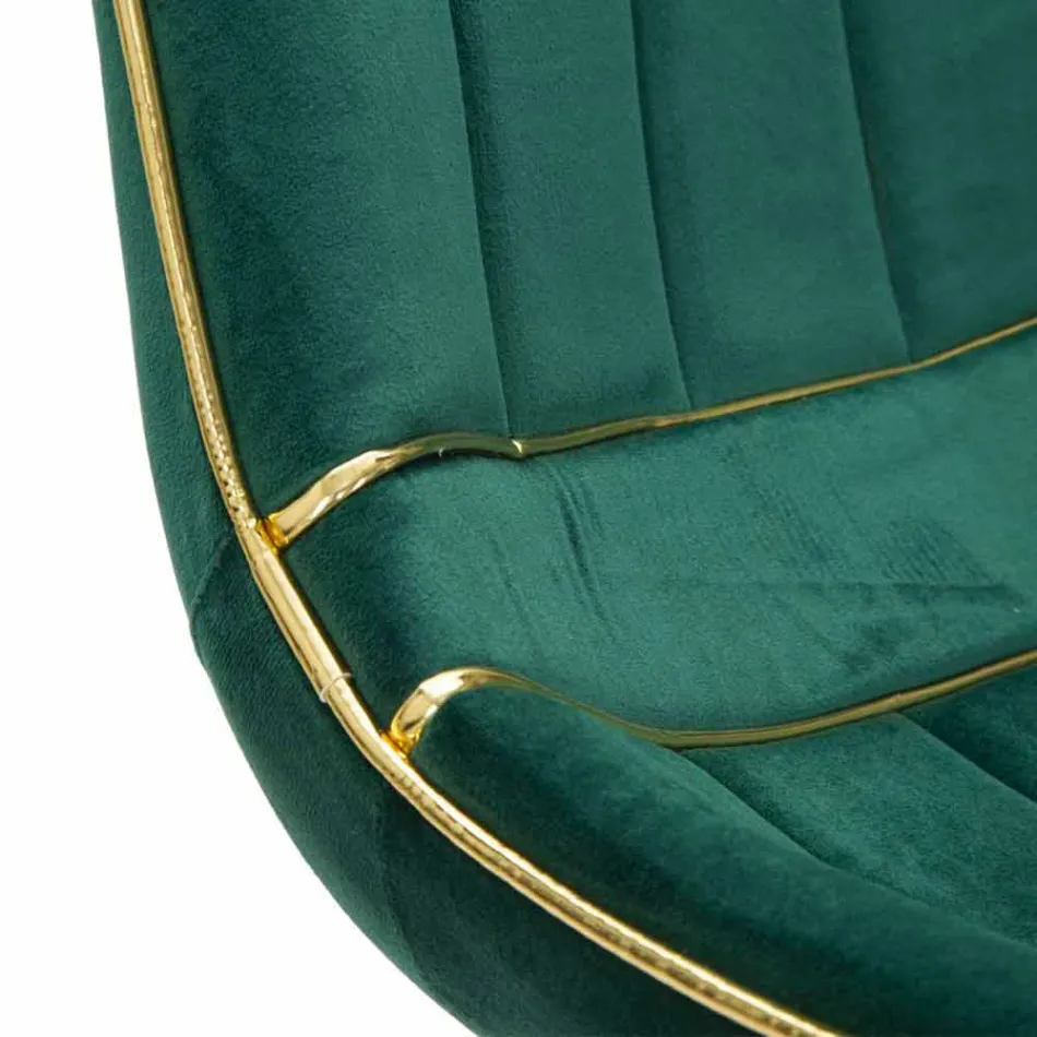 Polstret design spisestuestol i træ og stof, 2 dele - Kolly Viadurini