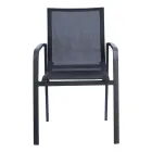 Stabelbar stol med aluminium og hvide eller grå armlæn i textilene - Greenstyle Viadurini