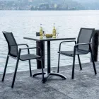 Stabelbar stol med aluminium og hvide eller grå armlæn i textilene - Greenstyle Viadurini