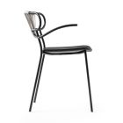 Stabelbar stol med metalstruktur og reb lavet i Italien, 2 stk - Trosa Viadurini