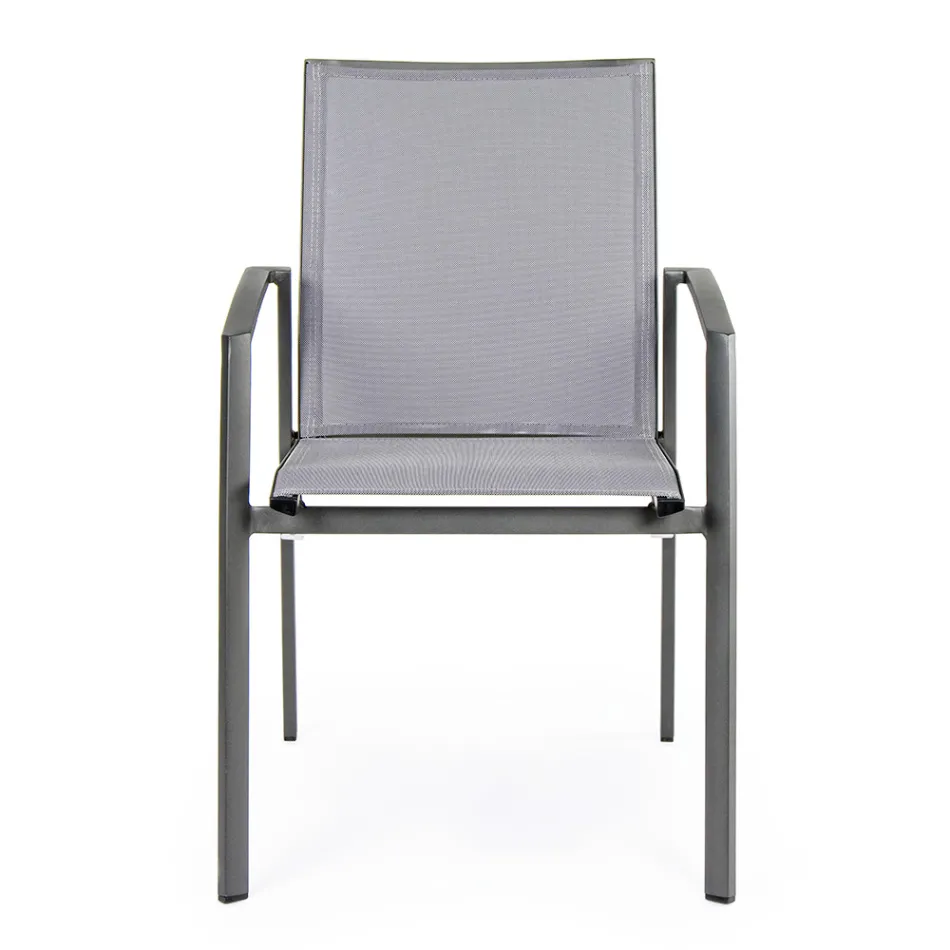 Stabelbar udendørsstol i malet aluminium, Homemotion, 4 stk - Odelia Viadurini