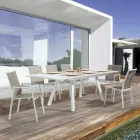 Stabelbar udendørsstol i malet aluminium, Homemotion, 4 stk - Odelia Viadurini