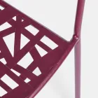 Stabelbar udendørs stol i mat finish stål, 4 stykker - Ralia Viadurini