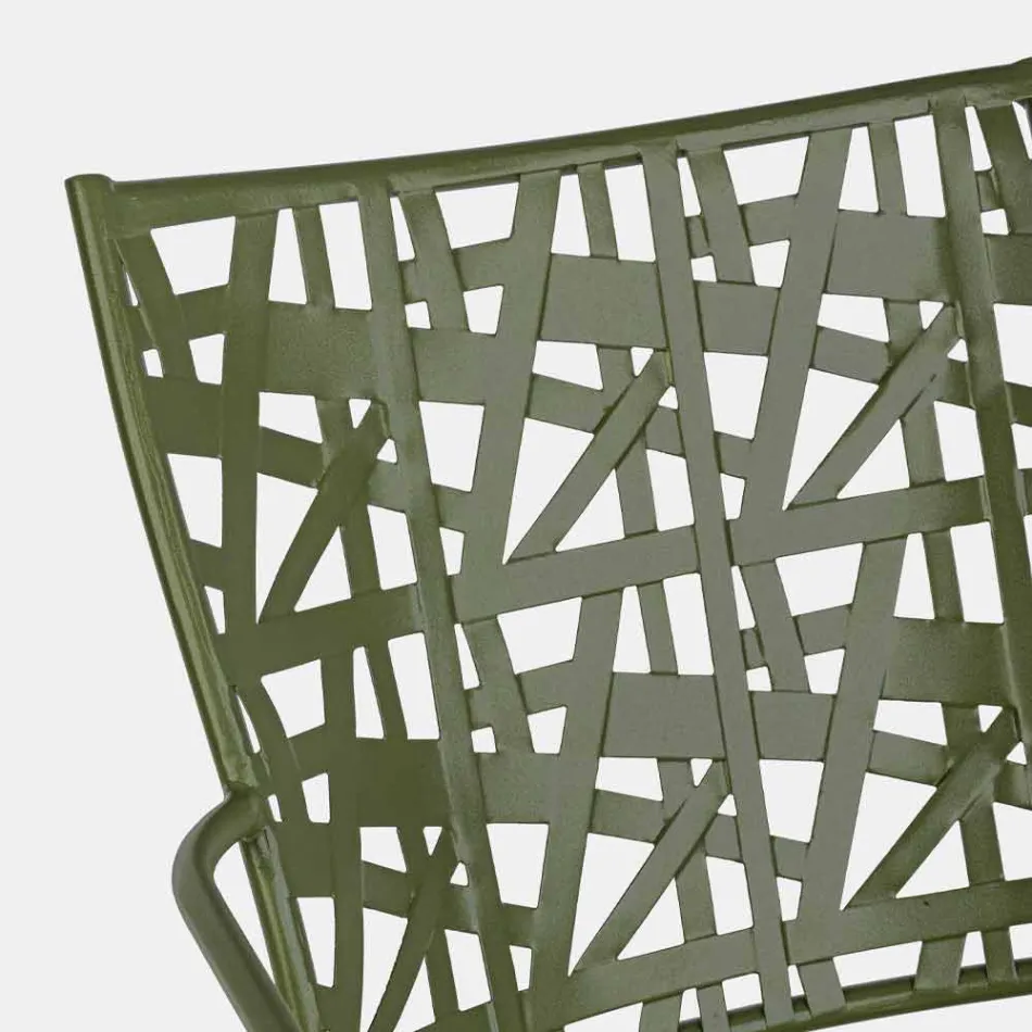 Stabelbar udendørs stol i mat finish stål, 4 stykker - Ralia Viadurini