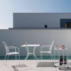 Stabelbar udendørs stol i mat finish stål, 4 stykker - Ralia Viadurini