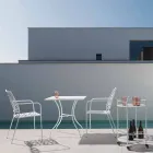 Stabelbar udendørs stol i mat finish stål, 4 stykker - Ralia Viadurini