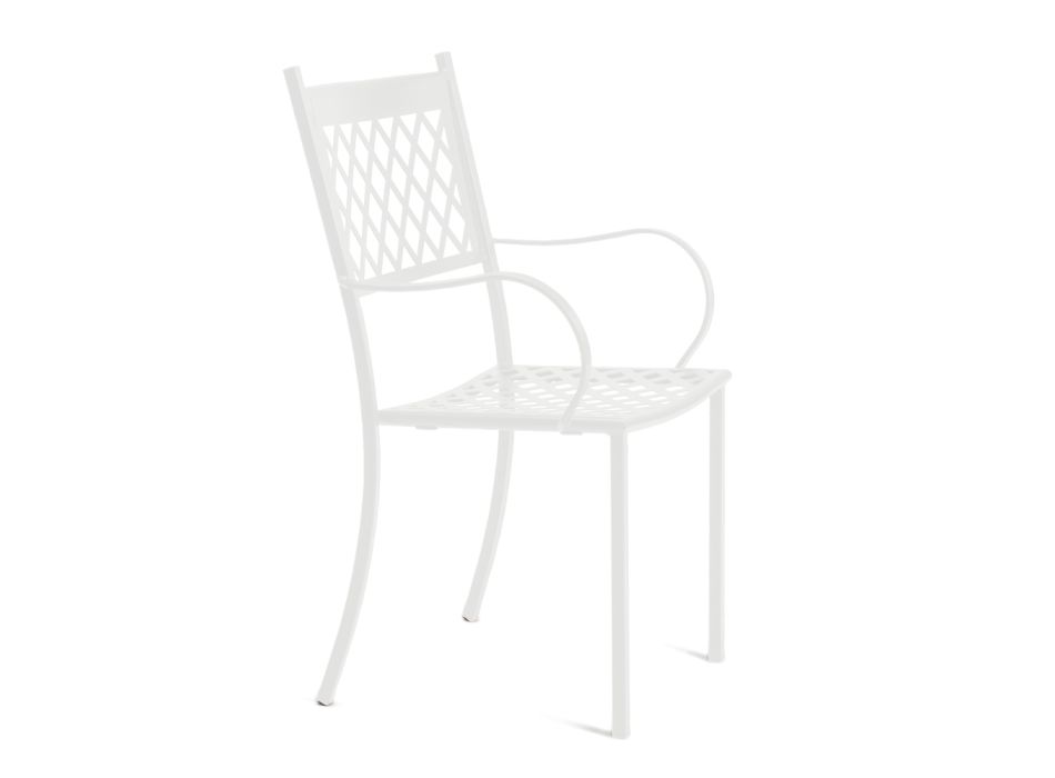 Stabelbar udendørs stol i galvaniseret stål Made in Italy 4 stk - Celia Viadurini