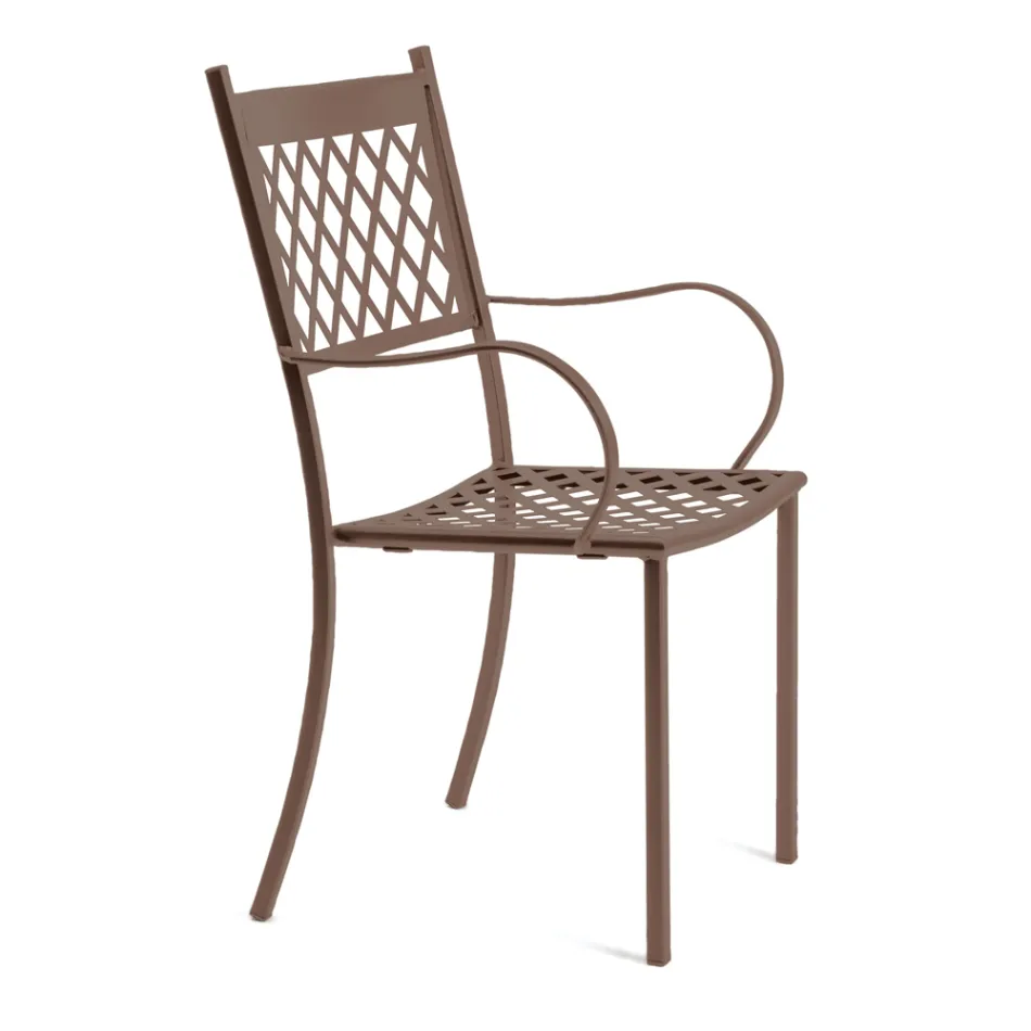 Stabelbar udendørs stol i galvaniseret stål Made in Italy 4 stk - Celia Viadurini