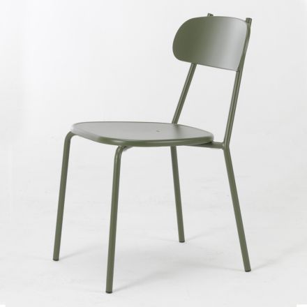 Stabelbar udendørs stol i farvet metal Made in Italy 4 stykker - Pixie Viadurini