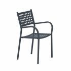 Stabelbar udendørs stol i malet metal fremstillet i Italien, 8 stykker - Lina Viadurini