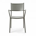 Stabelbar udendørs stol i malet metal fremstillet i Italien, 8 stykker - Lina