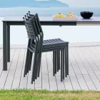 Stabelbar udendørs stol i malet metal fremstillet i Italien, 8 stykker - Lina Viadurini