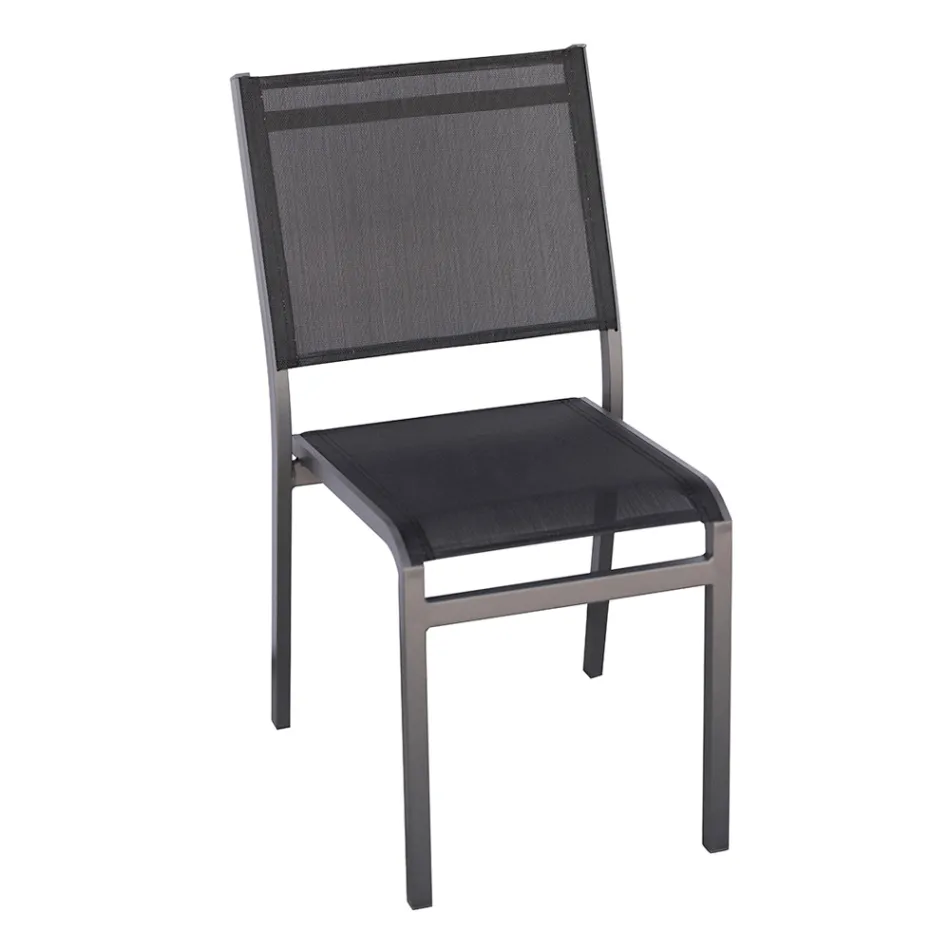 Stabelbar havestol i aluminium og textilene, hvid eller grå - Floraforma Viadurini