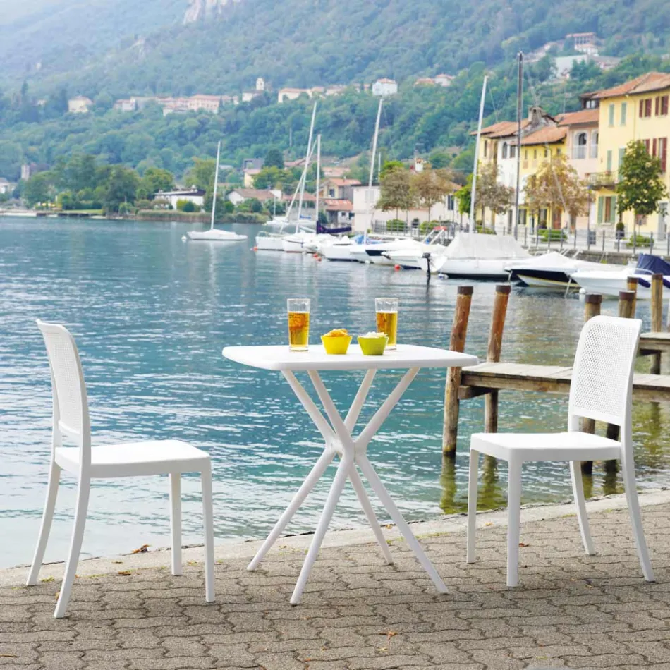 Stabelbar havestol i polypropylen og glasfiber - Ciop Viadurini