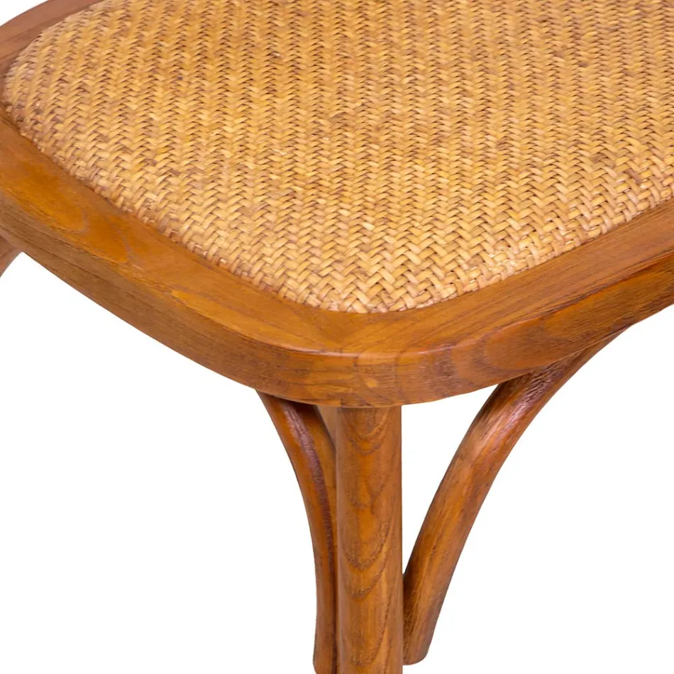 Stabelbar lænestol i Ailando træ og Vienna Straw - Laguna Viadurini