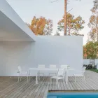 Stabelbar stol i aluminium og tekstil til haven, moderne design - Franz Viadurini