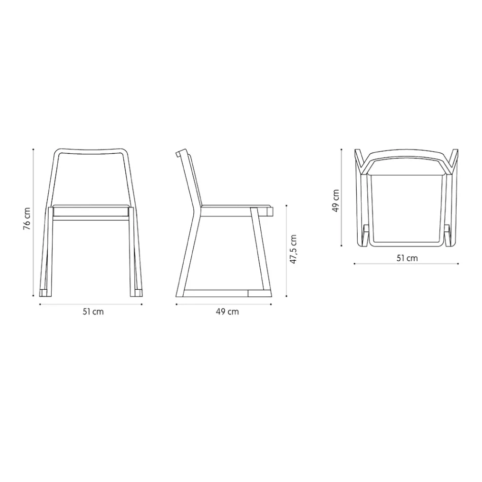 Stabelbar træstol med fløjlssæde lavet i Italien, 2 stk - Leipzig Viadurini