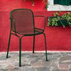 Stabelbar udendørs metalstol fremstillet i Italien, 4 stykker - Verna Viadurini