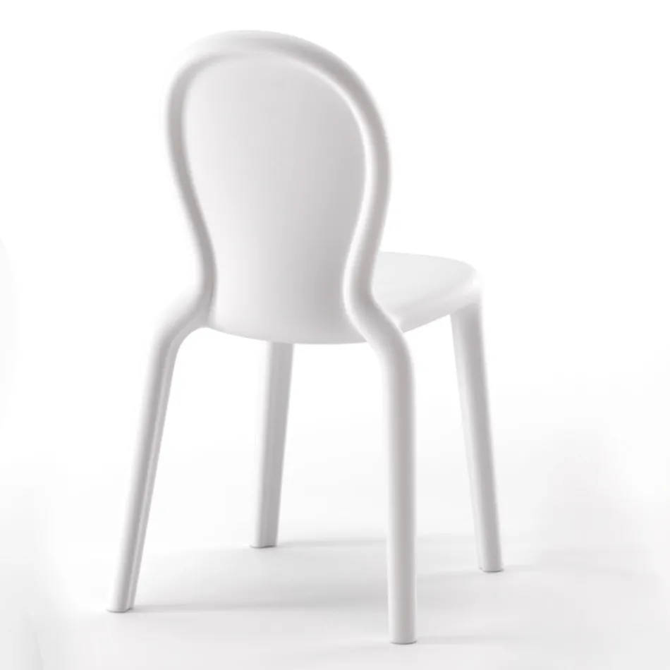 Stabelbar stol i farvet polyethylen fremstillet i Italien, 2 stk - Jamala Viadurini