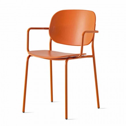 Stabelbar stol i polypropylen og metal fremstillet i Italien - Connubia Yo Viadurini