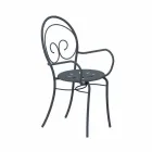 Stabelbar udendørs stol i metal fremstillet i Italien, 2 stykker - autoritet Viadurini
