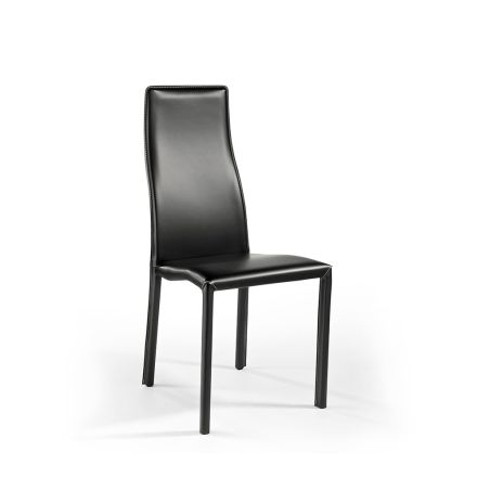 Super let aluminiumsstol betrukket med læder eller kuskind, 2 stykker - krydstogt Viadurini