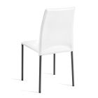 Hvid læderstol og sorte stålben lavet i Italien - skyer Viadurini