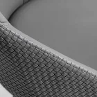 Øko-læderstol med dekoreret ryg og sort metalbase, 2 stykker - Nima Viadurini