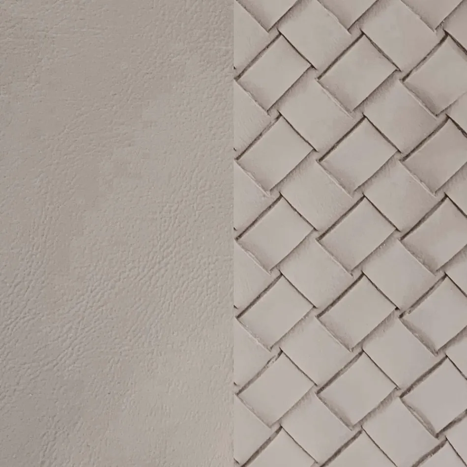 Øko-læderstol med dekoreret ryg og sort metalbase, 2 stykker - Nima Viadurini