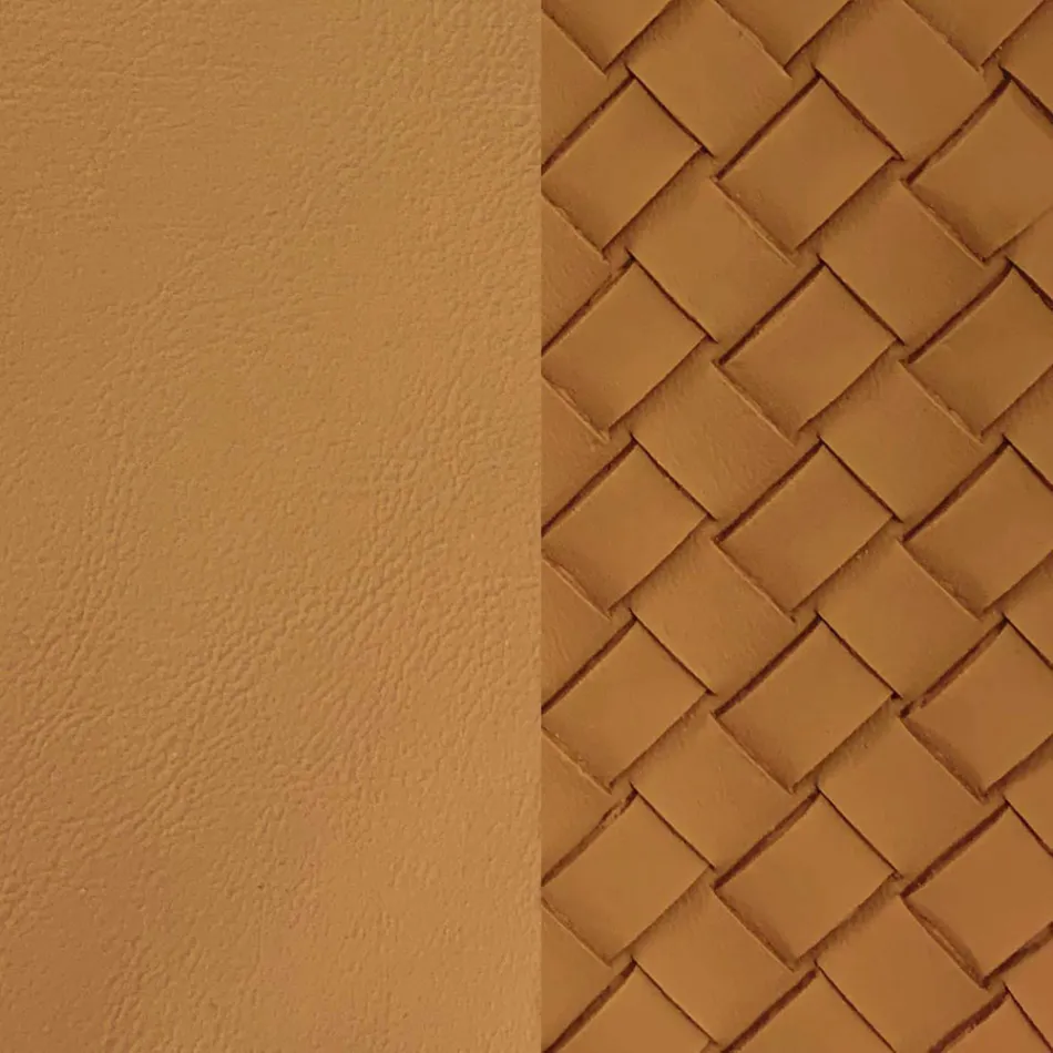 Øko-læderstol med dekoreret ryg og sort metalbase, 2 stykker - Nima Viadurini