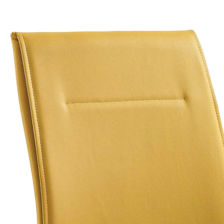 Spisestuestol i imiteret læder Moderne Elegant Design - Granger Viadurini