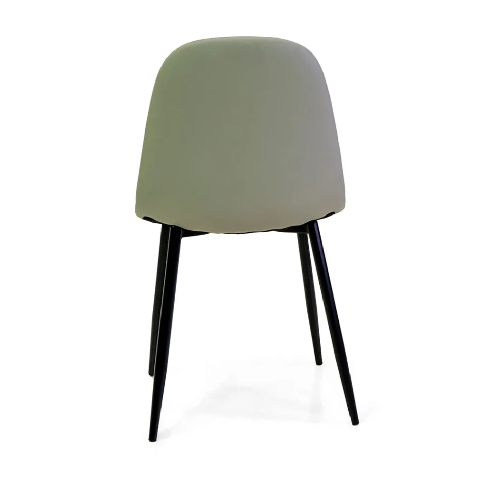 Øko-læderstol med forskellige overflader og metalstruktur - Pencil Viadurini