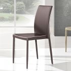 Stabelbar imiteret læderstol med kant moderne design 4 stykker - Vaiana Viadurini