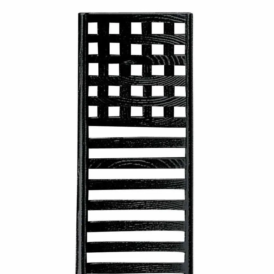 Stol i sortmalet aske med sæde i bomuld fremstillet i Italien - Merapio Viadurini