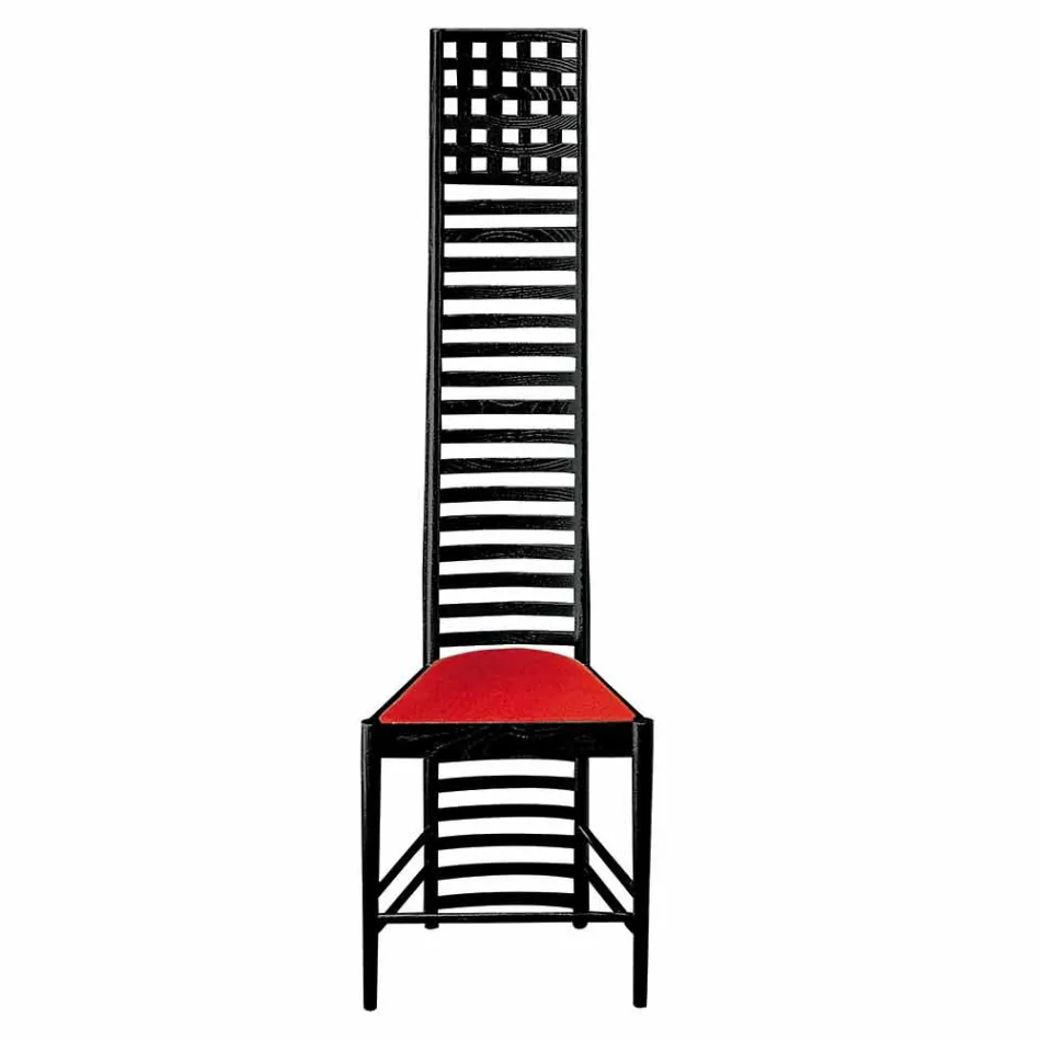 Stol i sortmalet aske med sæde i bomuld fremstillet i Italien - Merapio Viadurini