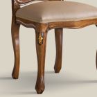 Klassisk træstol med luksuriøst polstret stof lavet i Italien - Majestæt Viadurini