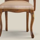 Klassisk træstol med luksuriøst polstret stof lavet i Italien - Majestæt Viadurini