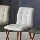 Stol i massivt træ betrukket med lilla øko-læder Viadurini