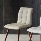 Stol i massivt træ betrukket med lilla øko-læder Viadurini