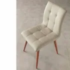 Stol i massivt træ betrukket med lilla øko-læder Viadurini