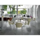 Stabelbar metal- og polypropylenstol Fremstillet i Italien, 4 stykker - karamel Viadurini