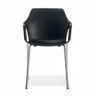 Stabelbar metal- og polypropylenstol Fremstillet i Italien, 4 stykker - karamel Viadurini