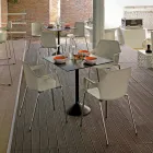 Stabelbar metal- og polypropylenstol Fremstillet i Italien, 4 stykker - karamel Viadurini