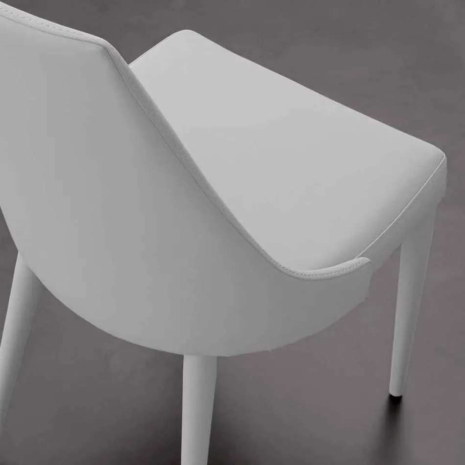 Metalstol helt betrukket med Nepitella øko-læder Viadurini