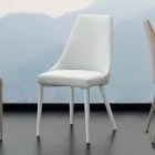 Metalstol helt betrukket med Nepitella øko-læder Viadurini