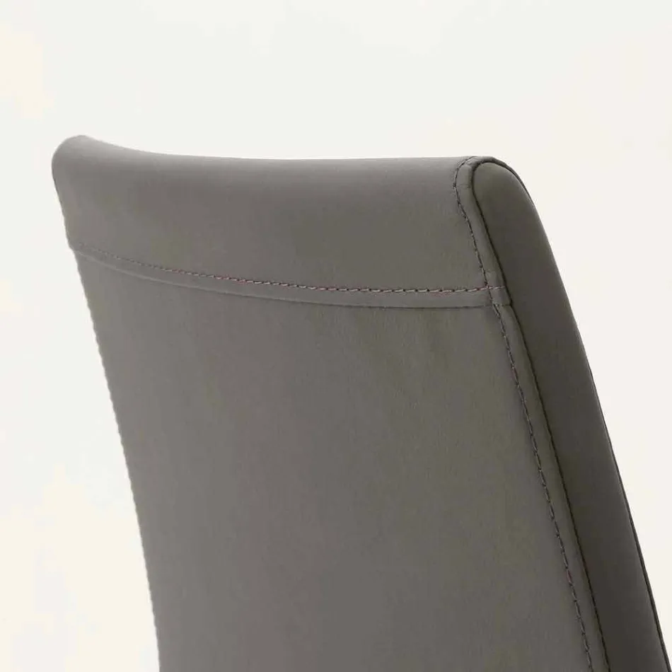 Caserta metalstol betrukket med øko-læder, moderne design Viadurini